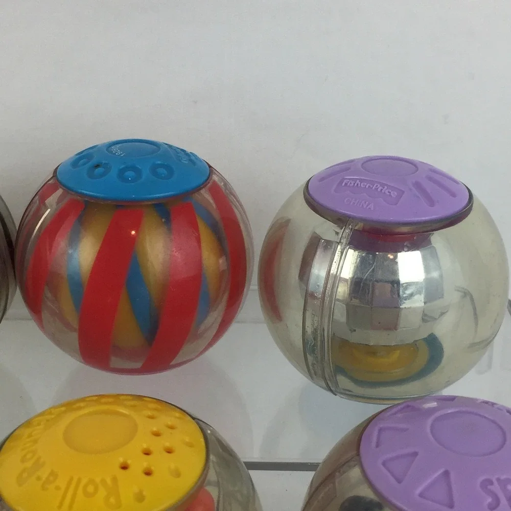 Fisher Price Roll-a-Rounds Balls Lot of 12 Sensory Activity Toys Vintage